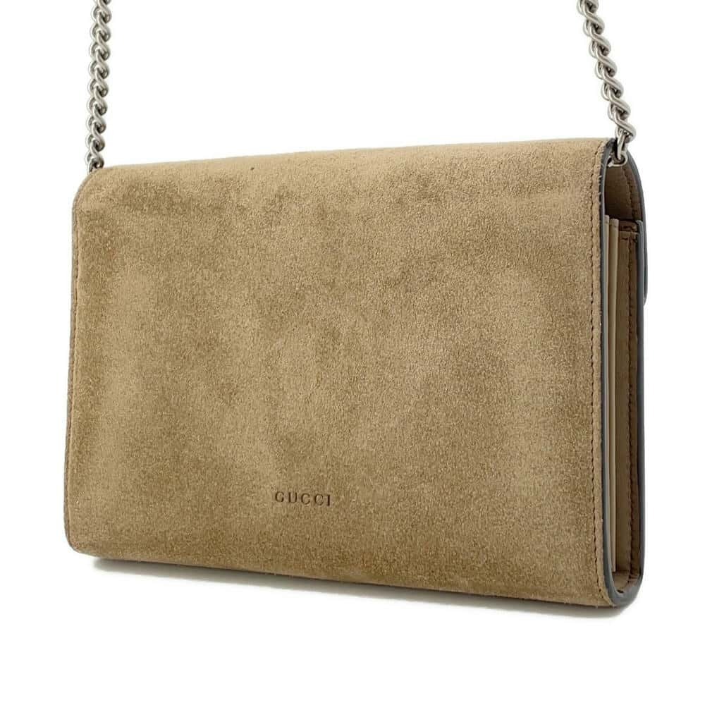 Gucci Wallet Bag Suede Chain Dionysus Black
